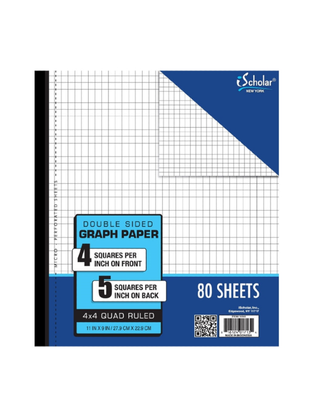 Ischolar Double Sided Graph Paper 80 Sheets