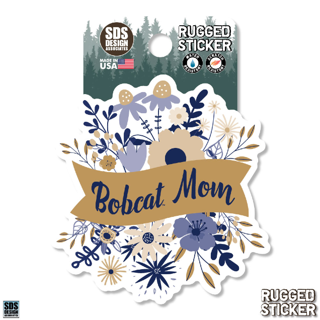 3.5 Inch Mom Banner W Leaves Rugged Sticker | MSU Bookstore