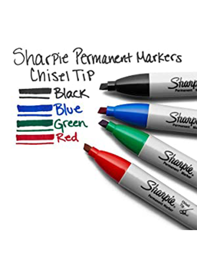 School Smart Non-Toxic Permanent Markers, Broad Chisel Tip