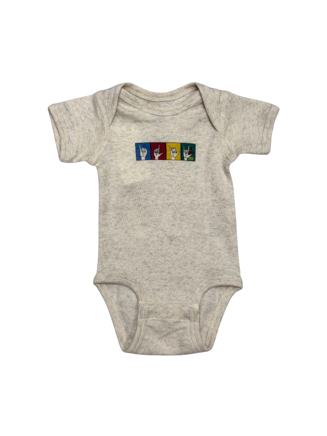 ILY Blocks, infant onesie | Bison Shop at Gallaudet University