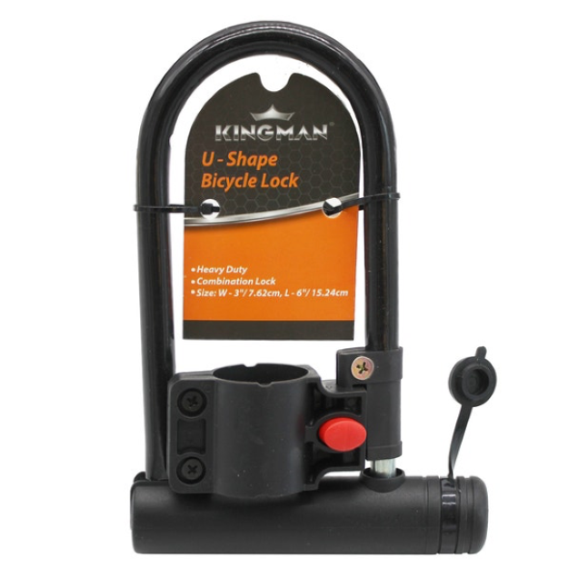 KINGMAN Bicycle U Lock Set w Bracket 2 Keys