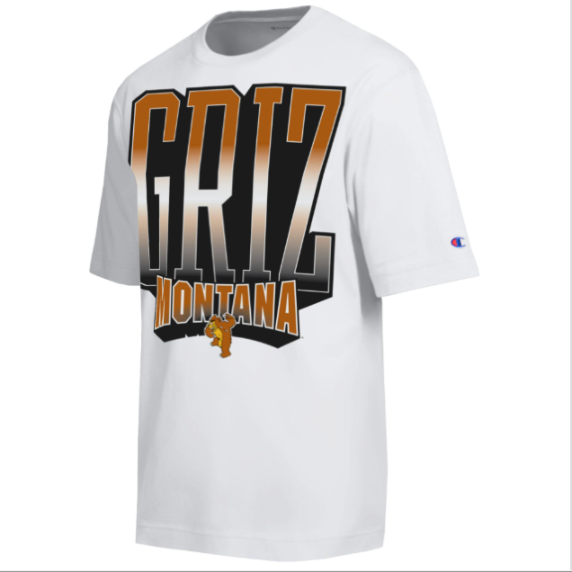 Retro Mens White Champion GRIZ Montana Slobbering Bear Tee | The M