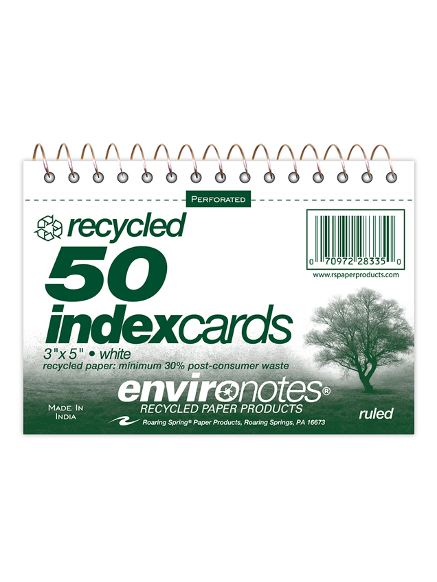 Index cards spiral bound roaring springs