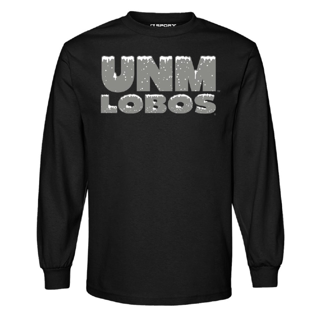 UNM Bookstore Unisex CI Sport Long Sleeve T-Shirt Holiday UNM Lobos Black