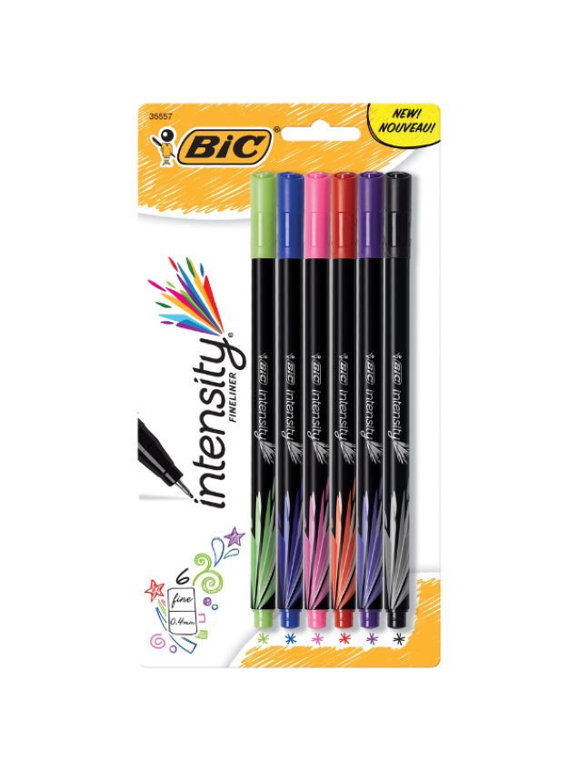 SCC Lincoln Campus Store Bic Intensity Fineliner Marker 6-Pack