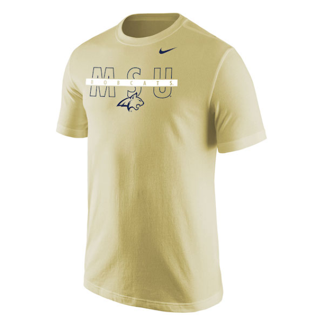 Nike Mens MSU Bobcats Bar W Bobcat Core Cotton Tee