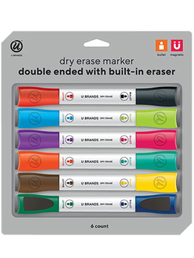 Dry Erase Markers Double Tip 6pk UBrands