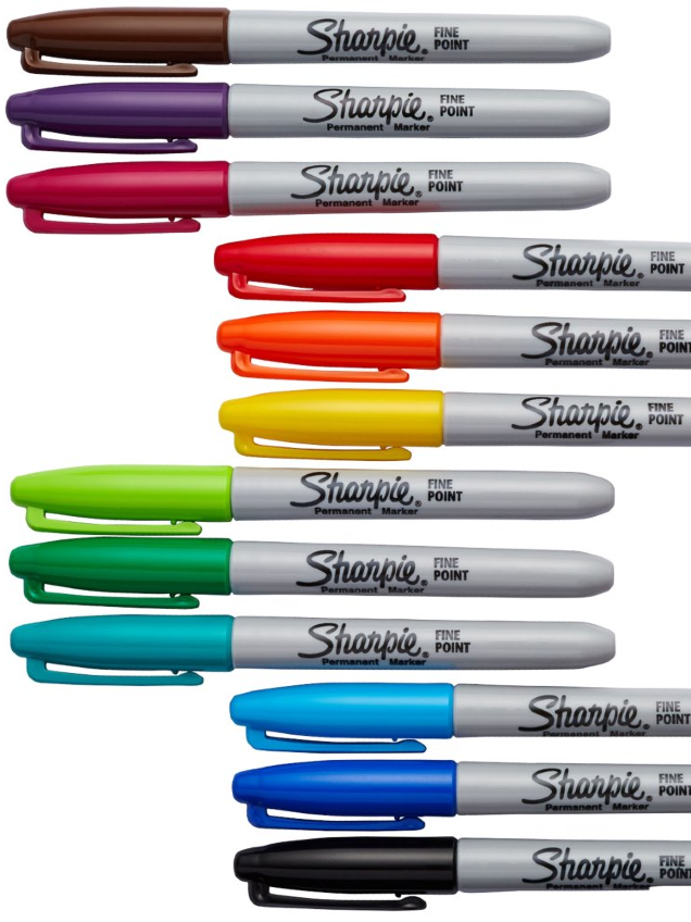 Sharpie Permanent Fine-Point Markers, Red, Pack Of 12 Markers