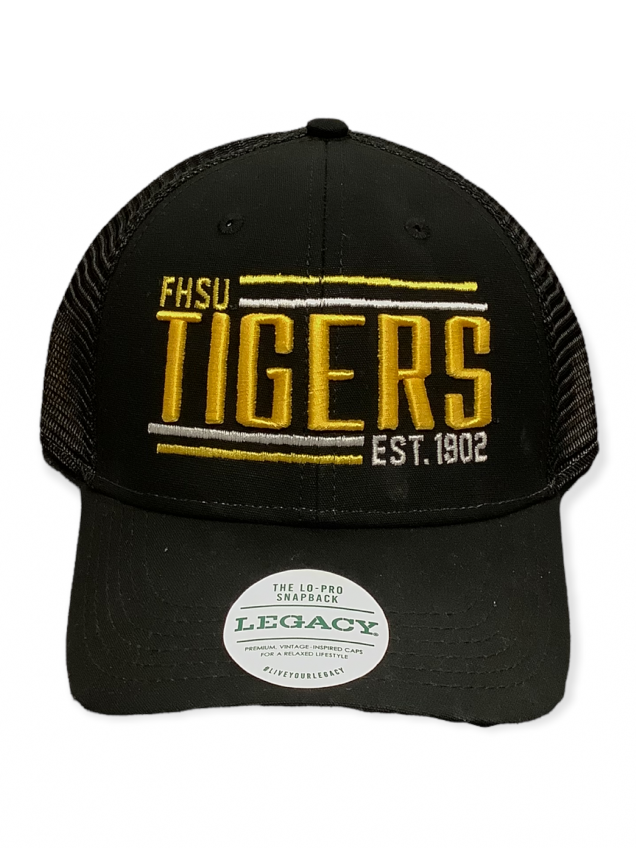 VINTAGE Fort Hays State Tigers Hat Cap Strapback Black Yellow MLB Baseball  NCAA