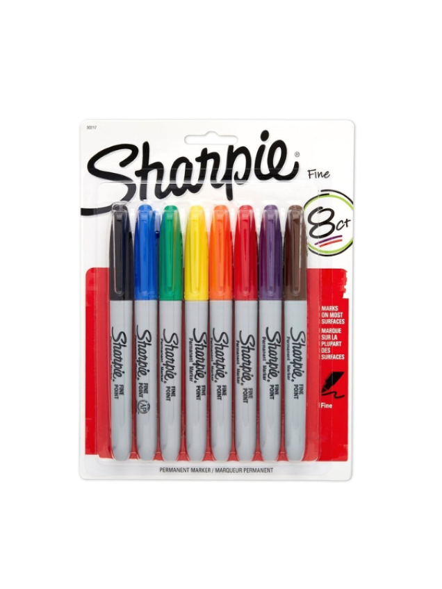 Sharpie Fine Poing Permanent Markers -Black - 5 Pack - Memorial