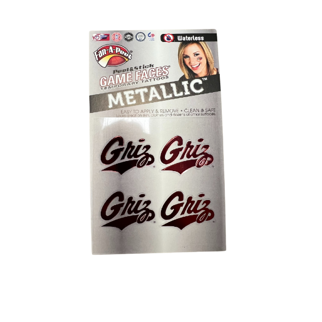 Metallic Griz Script Face Stickers
