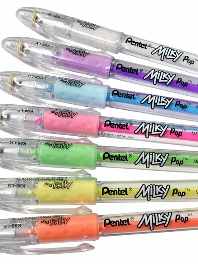Pentel Milky Pop Pastel Gel Pens .8mm 2/Pkg White Ink