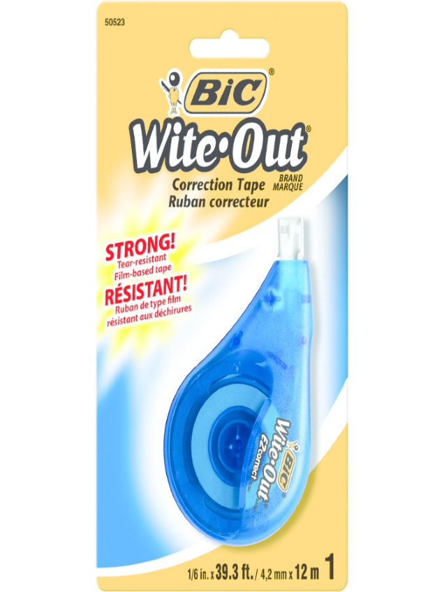 BIC Wite out EZ Correct Correction Tape White 50523 4.2mm X 12m
