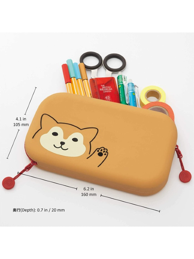 Animal Silicone Zipper Pouch Case 7.5"x1.5"