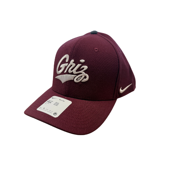 NIKE ワインレッド キャップ Nike Maroon Griz Script Fitted Rise Swoosh Flex Hat 3 Sizes
