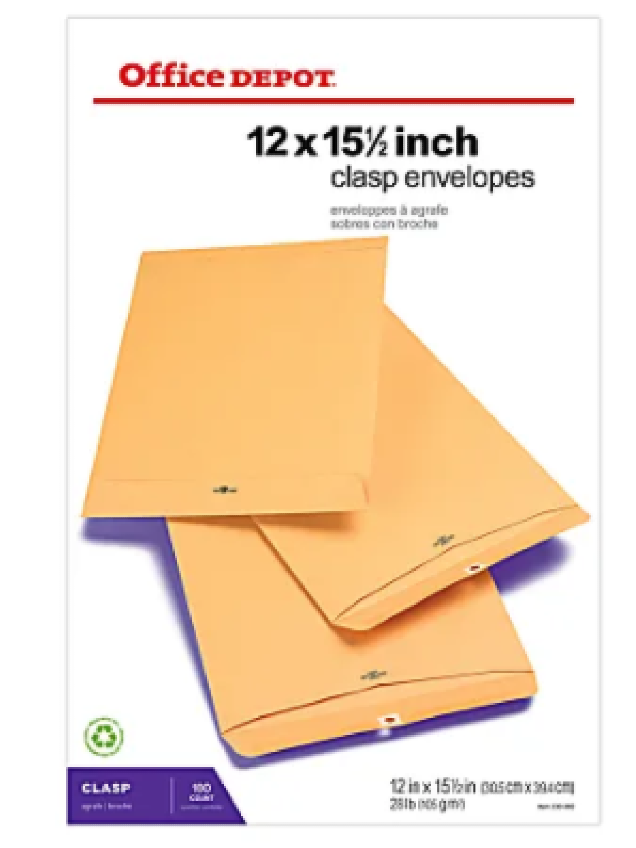 OD 12x15.5 Clasp Envelopes Box